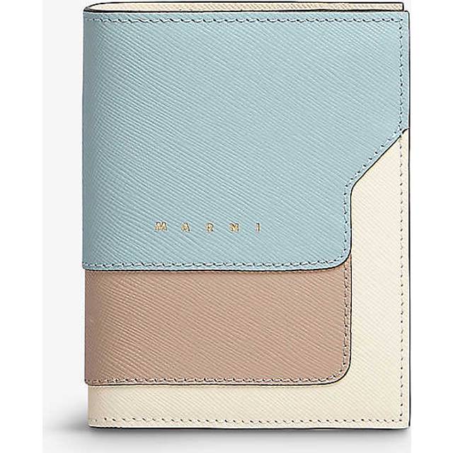Marni Womens Aquamarine/tural Vanitosi Logo-embossed Calf-leather Wallet 1 Size - AQUAMARINE/NATURAL