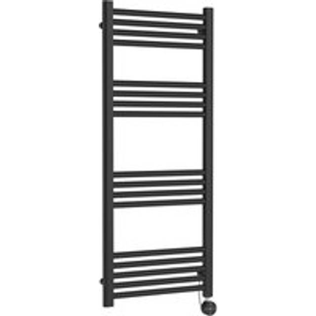 Round Bar Electric Thermostatic Heated Towel Rail 1200mm h x 500mm w - Anthracite - Nuie