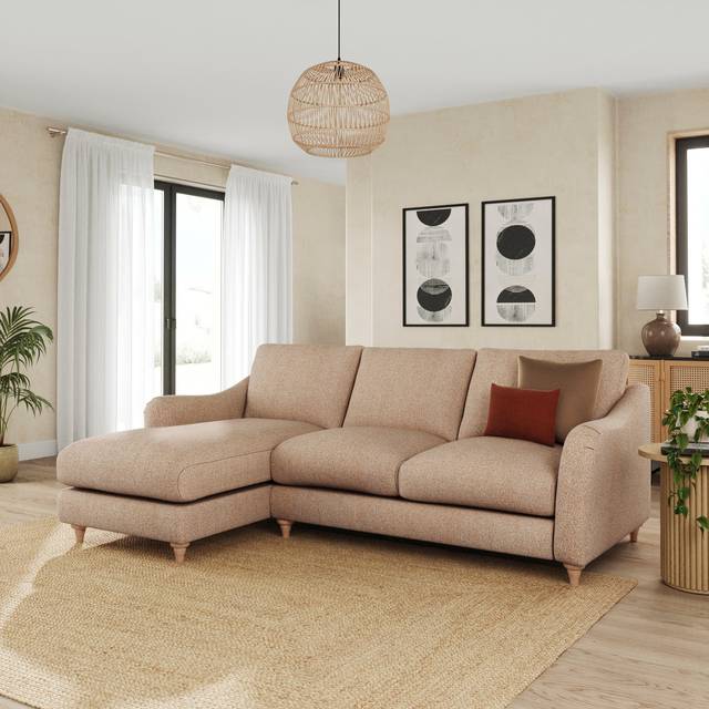 Hattie Cosy Weave Corner Chaise Sofa - Cosy Weave Clay