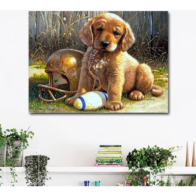 5D Diamond Painting Animals Embroidery Cross Stitch Dog Pictures of Resin Home Decoration Painting 20X30CM