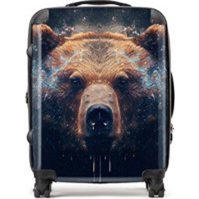 Warren Reed - Designer Brown Bear Face Splashart Suitcase Large, Multi