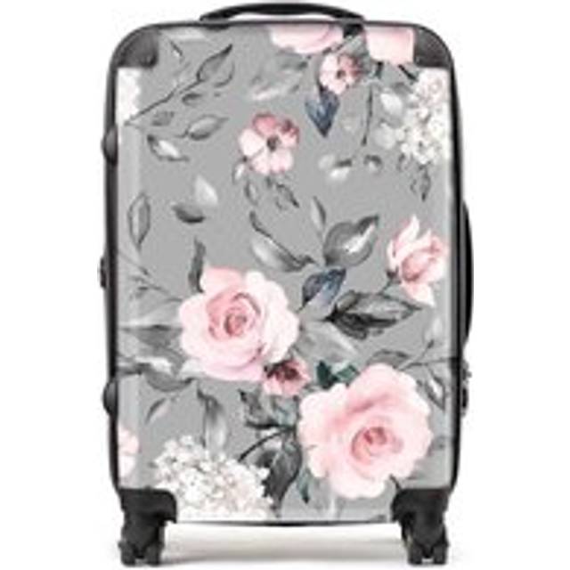 Warren Reed - Designer Dusty Pink Roses Suitcase Medium, Multi