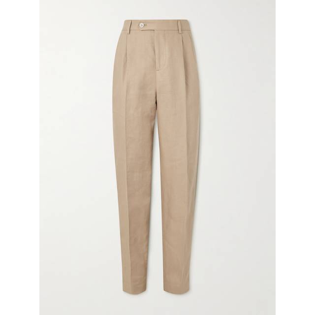 Brunello Cucinelli - Straight-Leg Pleated Linen Suit Trousers - Men - Neutrals - IT 54