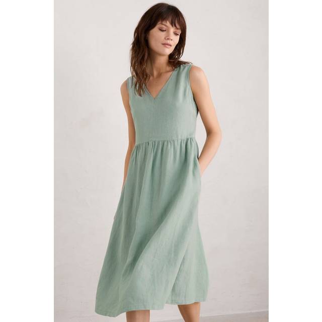 Seasalt Cornwall Green Lowland Heather Sleeveless Dress