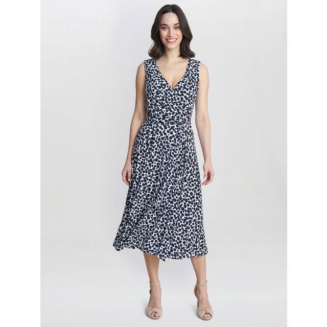 Navy Dolly Fit & Flare Printed Dress - Multi (14)