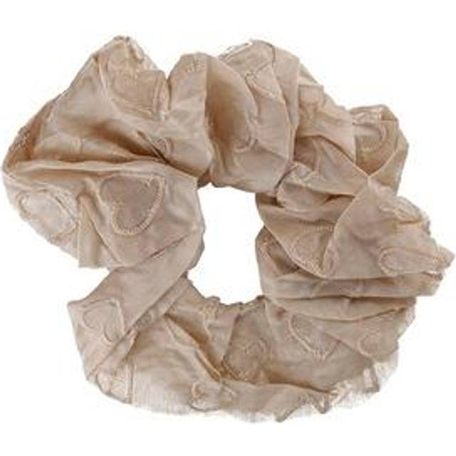 By Stær Manuella Scrunchie Beige Hjärtan- 1 st