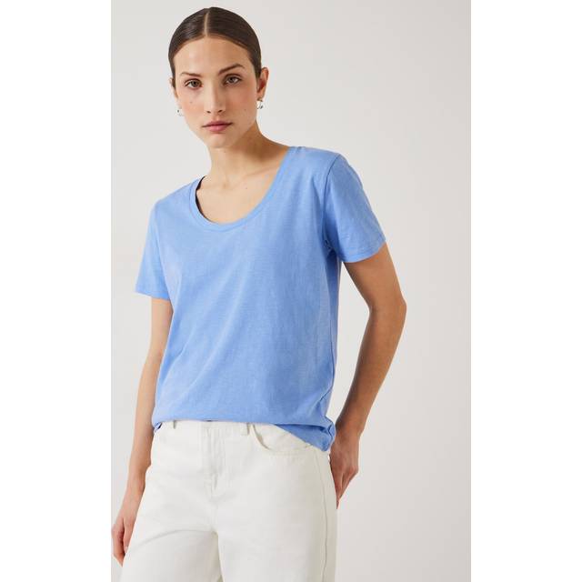 HUSH Hari Cotton Slub Scoop Neck T-Shirt