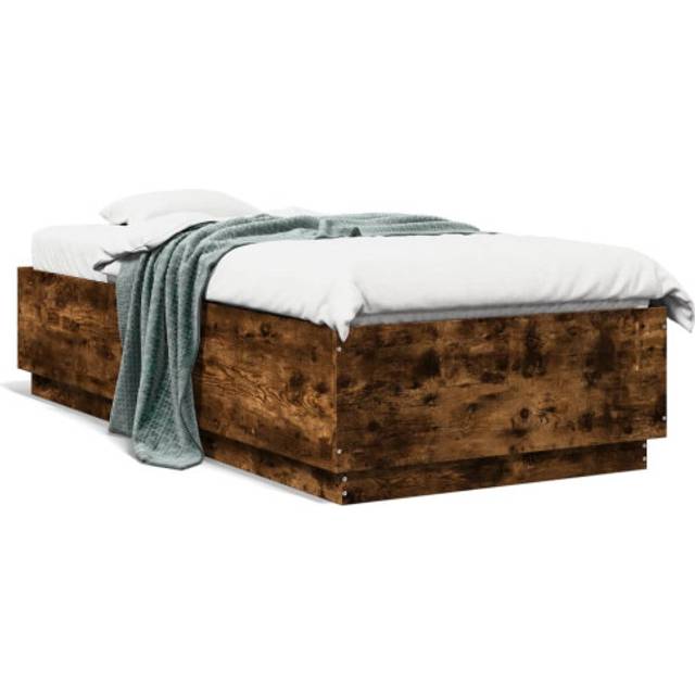 (smoked oak, 90 x 200 cm) vidaXL Bed Frame Bedroom Bed Base Bedstead Mattress Foundation Engineered Wood