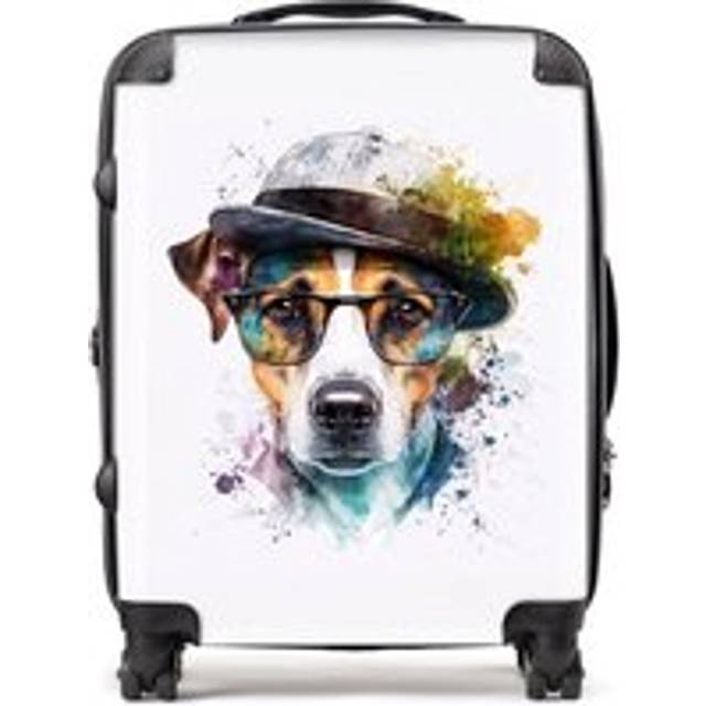 Warren Reed Designer Large Jack Russell Dog Splashart Suitcase - Warren Reed - Designer - Multi