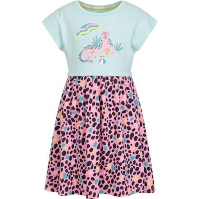 Mountain Warehouse Girls Poppy Leopard Print Organic Cotton Dress 2-3 Years ljusblå färg