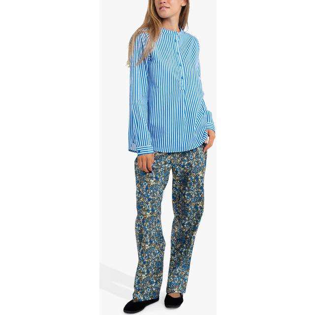 Lollys Laundry Bill Floral-Print Cotton Trousers - L - Blue