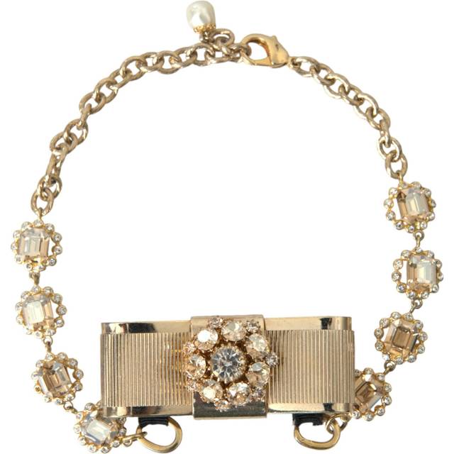Dolce & Gabbana, Accessoarer, Dam, ONE Size, Kristall Båge Kedja Choker Halsband - yellow (ONE SIZE)