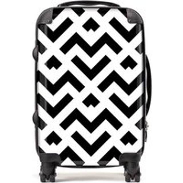 Warren Reed - Designer Black And White Abstract Pattern Suitcase Cabin, Multi