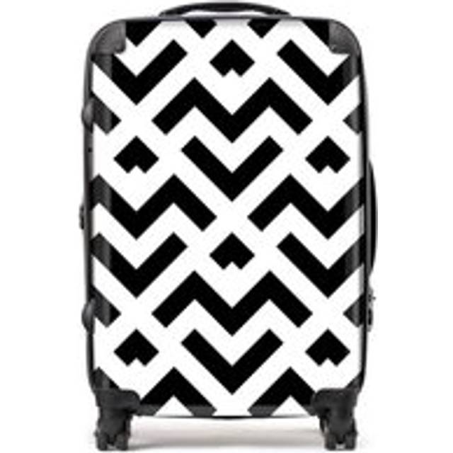 Warren Reed - Designer Black And White Abstract Pattern Suitcase Medium, Multi