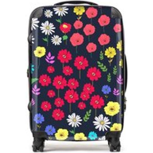 Warren Reed - Designer Multicoloured Flower Pattern Suitcase Medium, Multi