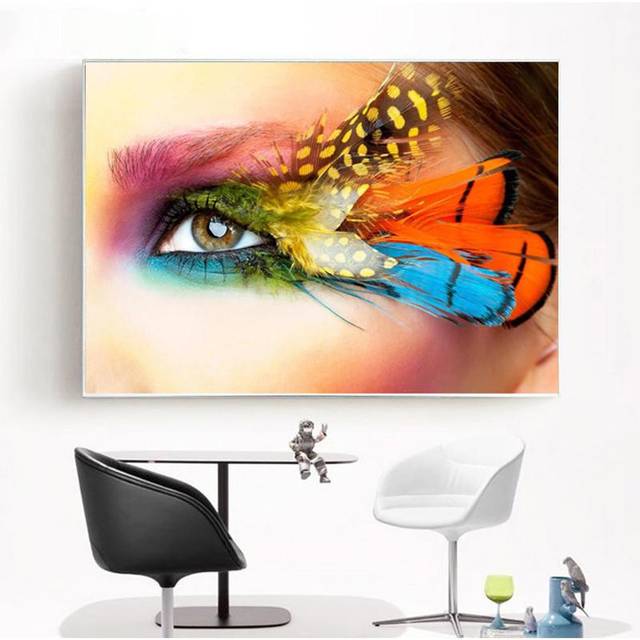 Diamond Painting Feather Eyelashes Beauty Diamond Embroidery Home Decoratin Accessories Rhinestones 20X30CM