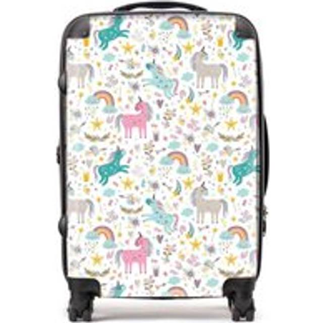 Warren Reed - Designer Unicorn And Rainbows Suitcase Medium, Multi