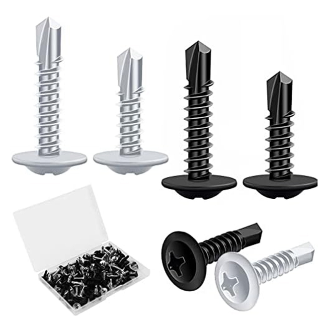 moresk-Metal Screws Self Tapping,120P Stainless Steel Screws Set Assorted Flat Head Self Drilling Screws for Wood Drywall Metal