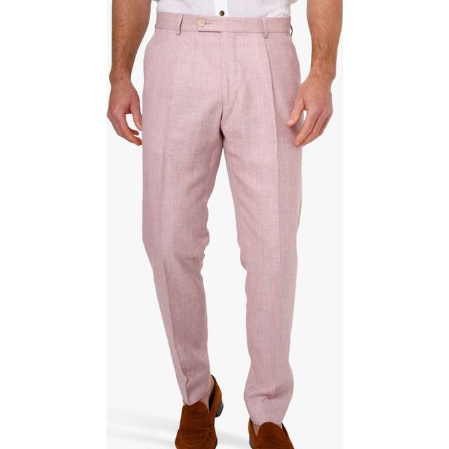 KOY Linen Blend Suit Trousers, Light Pink