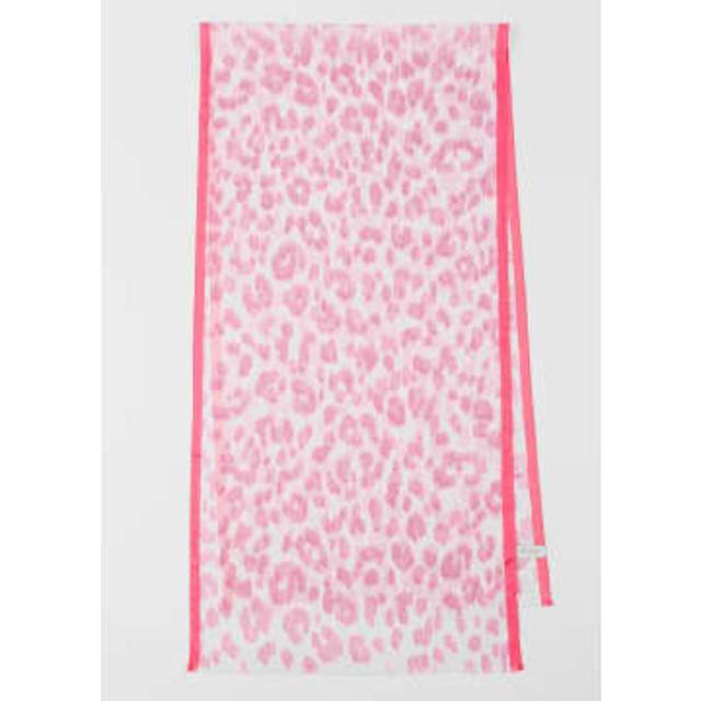 Paul Smith - Pink and Fuschia Sheer Silk Mix Leopard Print Scarf