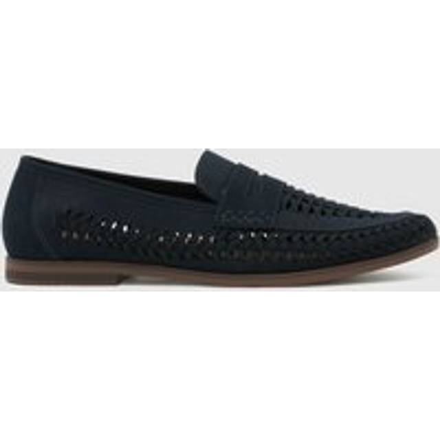 schuh Men's Reem Woven Loafer Shoes in Navy Blue, Size: 12