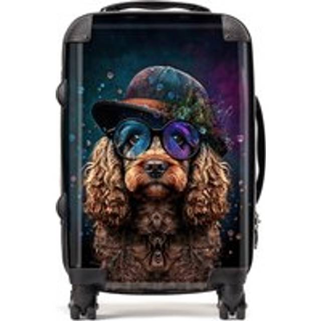 Warren Reed - Designer Cockapoo Dog Face Splashart Suitcase Cabin, Multi