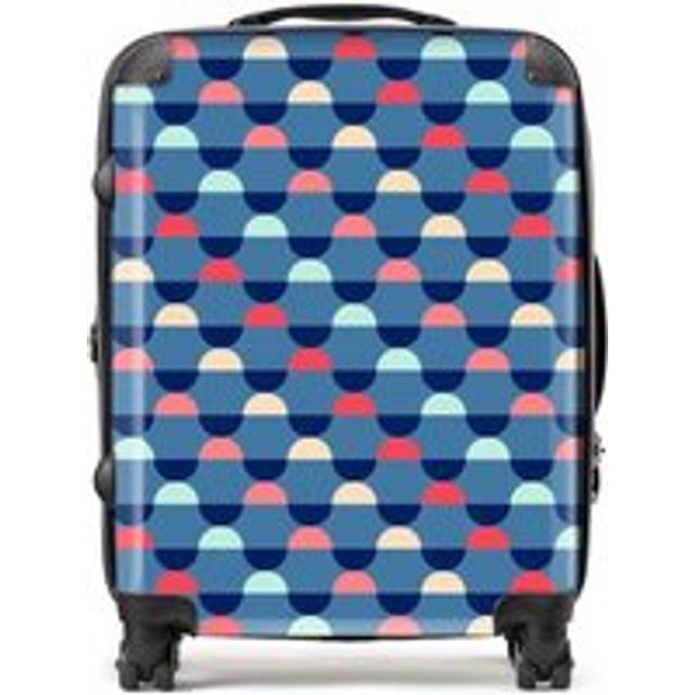 Geometric Pattern Suitcase - Blue - Large