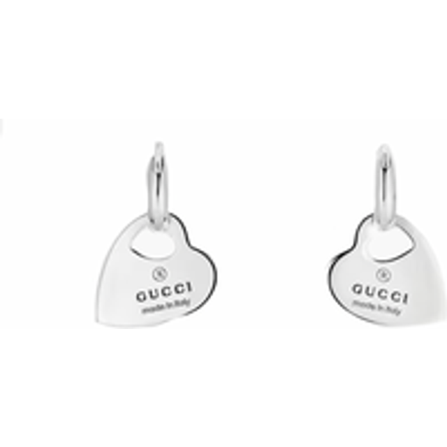 Gucci Trademark Sterling Silver Hoop Earrings