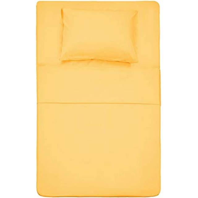 Best Season 1800 Thread Count Microfiber Fade Resistant Bed Sheet Set1 Flat Sheet 1 Fitted Sheet and 1 Pillow Cases  Twin  Yellow