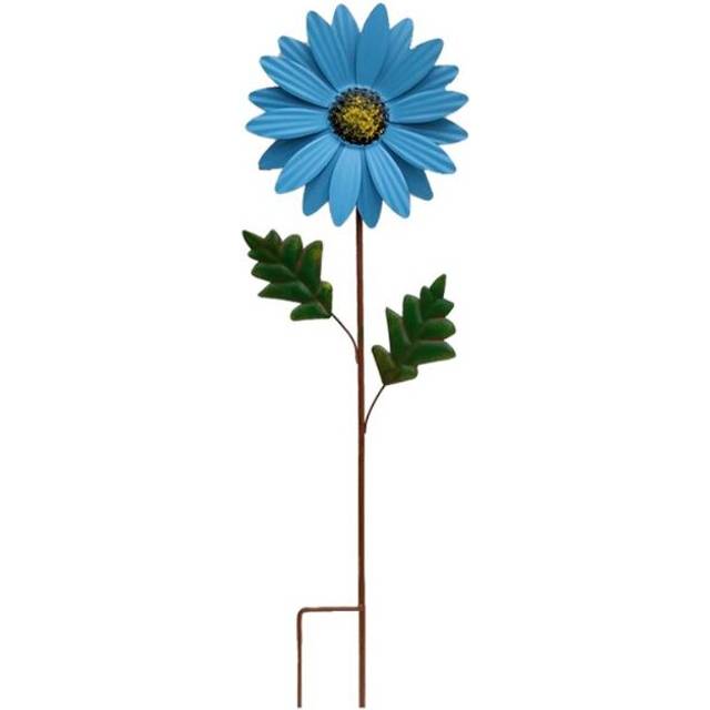 (Bule) Flower Garden Stakes Decor Outdoor Metal Colorful Sunflowers Daisy  Yard Art Rust Indoor Outdoor Pathway Patio Lawn Decorations