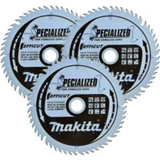Makita - 3x B-57320 165mm x 20mm 56 Teeth Efficut Cordless Plunge Saw Blade DSP600