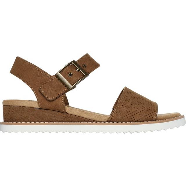 (Brown, 6 (Adults')) Skechers Desert Kiss Serendipitous Polyester Women's Chestnut Sandals