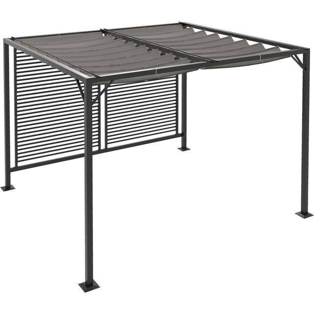 Brendalynn 2.3m x 3m x 2.8m Metal Pergola - Stainless Steel (238cm H X 300cm W X 280cm D)
