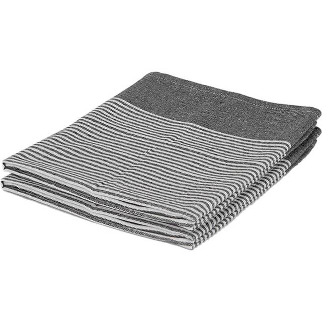2x Grey Pinstripe 70cm X 50cm 100% Cotton Tea Towels Kitchen Dish Towels Cloths
