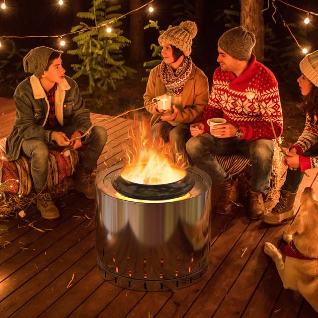 Briet 0.06 Stainless Steel Fire Pit & Grill - Silver (43cm H X 49cm W X 49cm D)