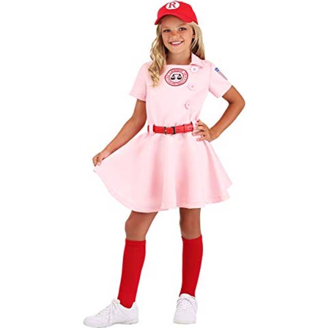 League of Their Own Girl&#39;s Luxury Dottie Costume | Movie Costumes - Pink&#47;Red (L)