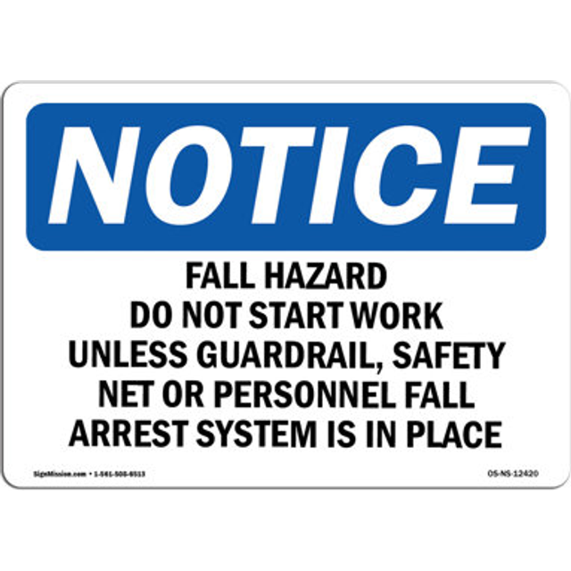 SignMission OS-NS-A-710-V-12708 7 x 10 in. OSHA Notice Sign - Fire Tank Water Level Valve