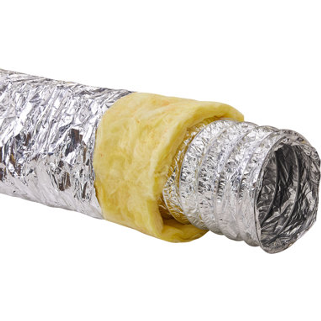Vevor 152mmx7.6m insulated flexible duct dryer vent hose hvac ventilation r-4.2