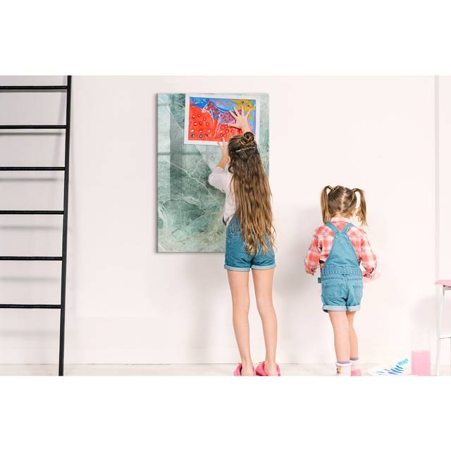 Magnetic Wall Mounted Dry Erase Board - Green (100cm H X 70cm W X 4cm D)