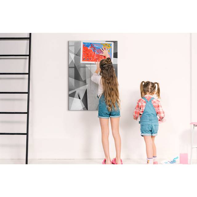 Magnetic Wall Mounted Dry Erase Board - Grey (100cm H X 70cm W X 4cm D)