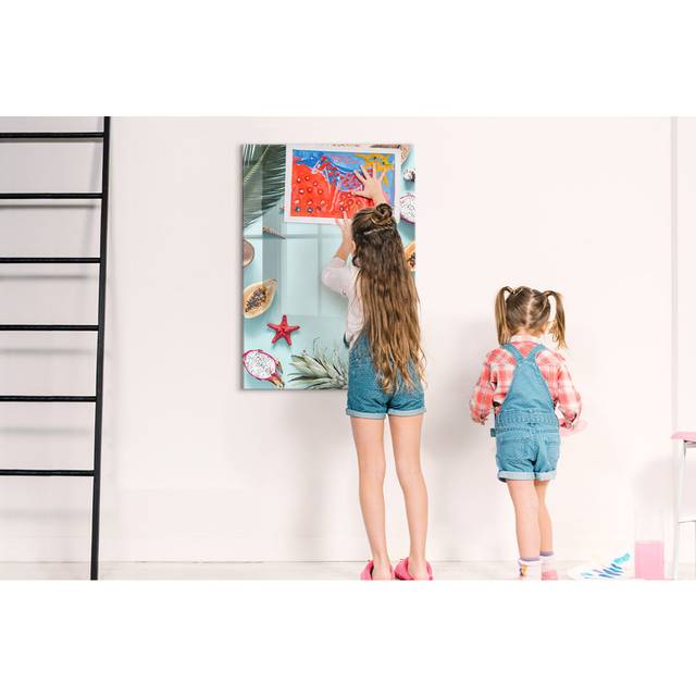 Magnetic Wall Mounted Dry Erase Board - Turquoise (100cm H X 70cm W X 4cm D)