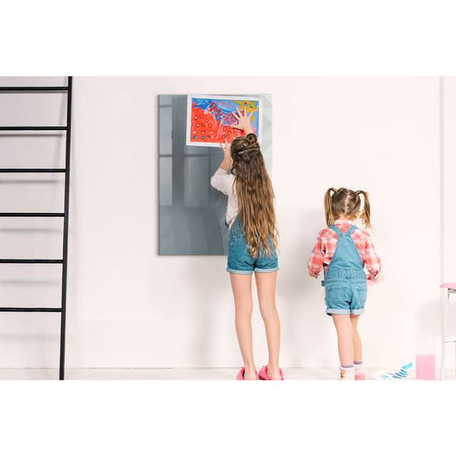 Magnetic Wall Mounted Dry Erase Board - Grey (100cm H X 70cm W X 4cm D)