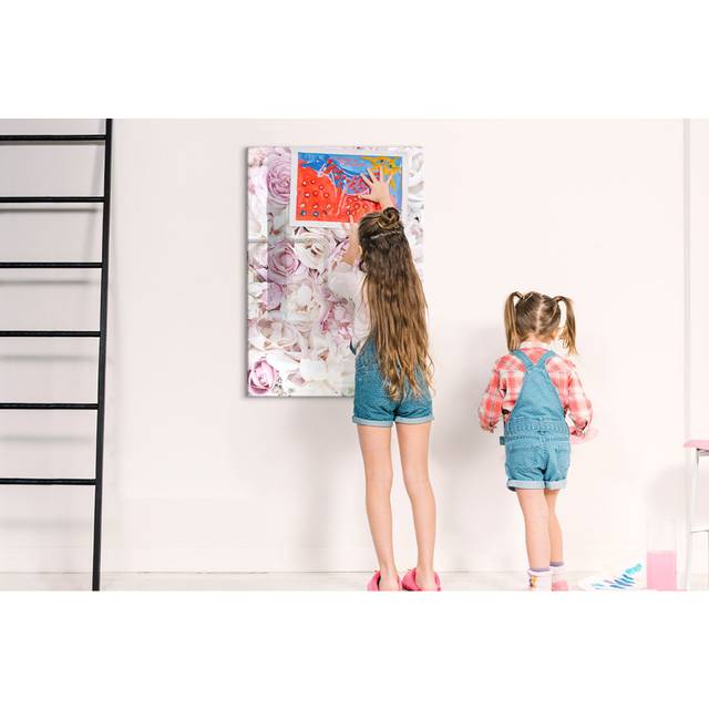 Magnetic Wall Mounted Dry Erase Board - Pink (100cm H X 70cm W X 4cm D)