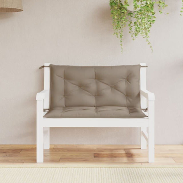 Bänkdynor för trädgården 2st taupe 100x50x7cm oxfordtyg