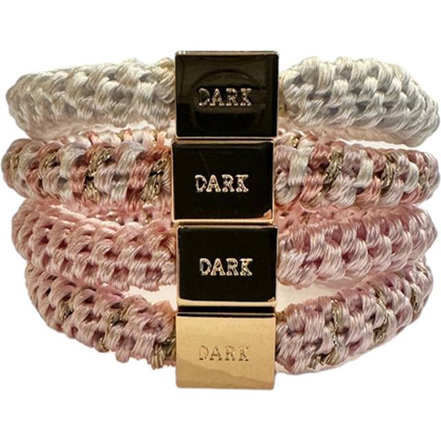 Dark FAT HAIR TIES 4 PK COMBO ROSE QUARTZ MIX