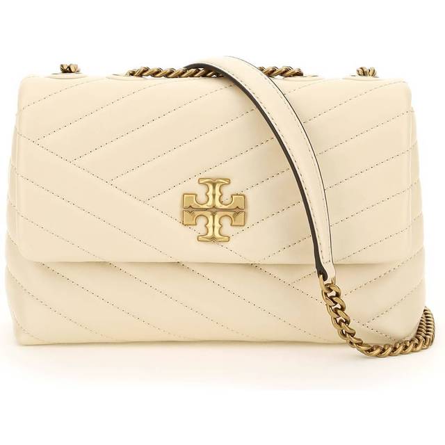 Tory Burch Kira Chevron Leather Small Shoulder Bag - Cream