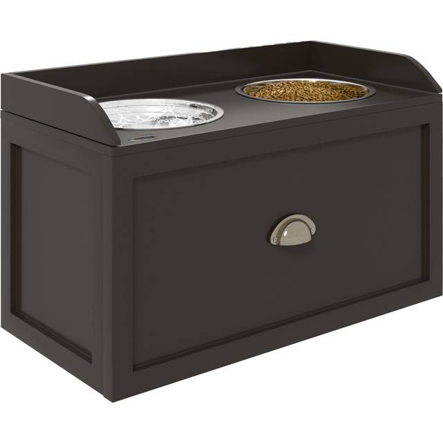PawHut Stainless Steel Raised Dog Bowl w/ 21L Storage Drawer - for Large Dogs | TJ Hughes Brown