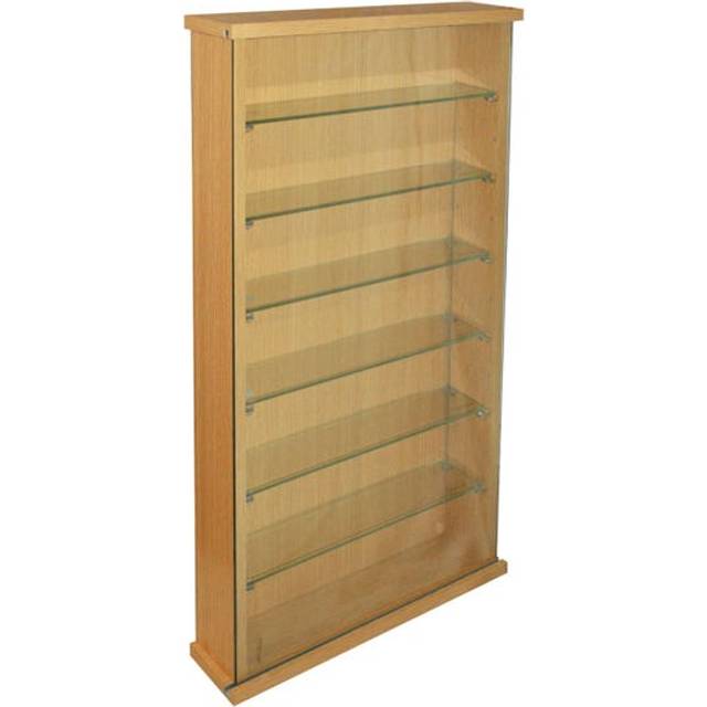 COLLECTORS - Wall Display Cabinet With Six Glass Shelves - Oak - Oak - Brown