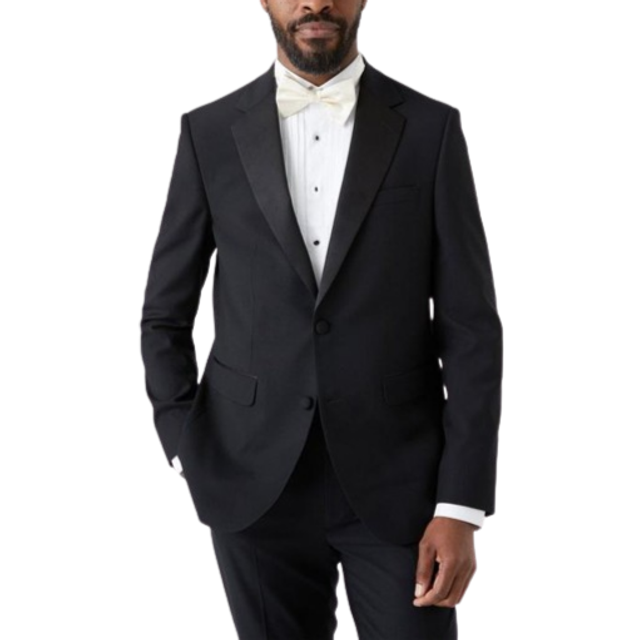 Mens Slim Fit Black Tuxedo Suit Jacket - 40L