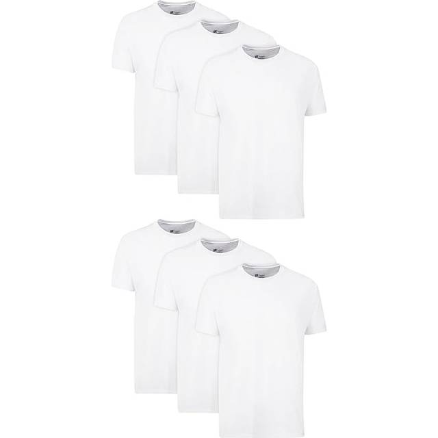 Hanes herr Ultimate herr Fresh Iq Slim Fit Crew Underskjorta, 4-pack Ultimate Herr Fresh Iq Slim Fit Crew Undershirt, 4-pack (förpackning med 4), Vit – 6-pack, S